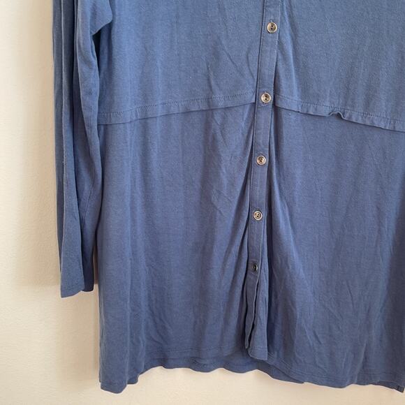 J. Jill Lyocell blend button down long sleeve jersey knit tunic sz L - Picture 3 of 7